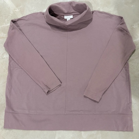 Pure Jill Tops - Pure J Jill Shirt Size SP Light Mauve Pull On Cowl Turtle Neck Cotton Blend